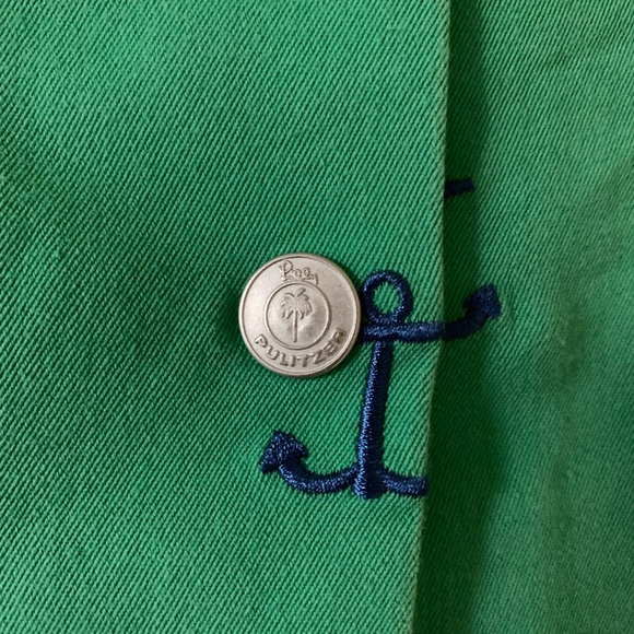 Lilly Pulitzer Green and Navy Anchor Skirt - Picture 2 of 4